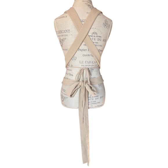 Beige Botany adjustable wrap crop top. Many ways to wear, size S/M - Picture 3 of 8